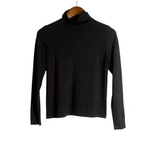Linda Allard by Ellen Tracy brown silk blend turtle neck top